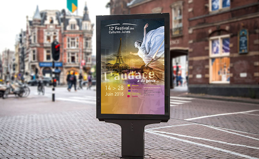 Affiche-Cultures-Juives-panneau-rue